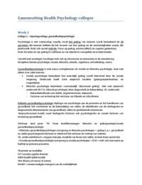 Samenvatting Health Psychology (gezondheidspsychologie)