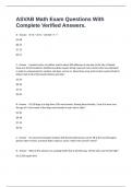 ASVAB Math Exam Questions With Complete Verified Answers.