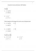 Calculus 2-Parametric Curves and Calculus Questions, guaranteed and verified 100%