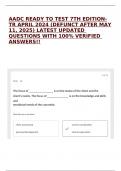 AADC READY TO TEST 7TH EDITION-TR APRIL 2024 (DEFUNCT AFTER MAY 11, 2025) LATEST UPDATED QUESTIONS WITH 100% VERIFIED ANSWERS!!