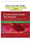 TEST BANK FOR: Contemporary Nursing: Issues, Trends, & Management 7th Edition By Barbara Cherry Latest Update.