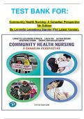 TEST BANK FOR:   Community Health Nursing: A TEST BANK FOR:   Community Health Nursing: A Canadian Perspective 5th Edition By Lynnette Leeseberg Stamler Phd Latest Version.