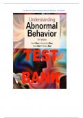 Test Bank for Understanding Abnormal Behavior, 12th Edition, Sue All Chapters 1-17