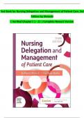 Test Bank - for Nursing Delegation and Management of Patient Care 3rd Edition (Motacki, 2022), All Chapters | Complete Guide A+