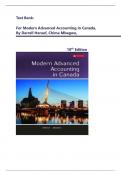 TEST BANK For Modern Advanced Accounting In Canada, 10th Edition By Darrell Herauf, Chima Mbagwu,| All  Chapters 1 - 12 Included| Complete Guide A+