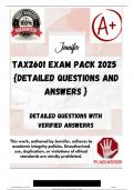 TAX2601 EXAM PACK 2025  {DETAILED QUESTIONS AND ANSWERS }