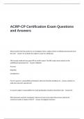 ACRP-CP Certification Exam Questions and Answers