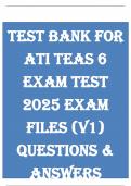 TEST BANK FOR  ATI TEAS 6  EXAM TEST  2025 EXAM  FILES (V1)  QUESTIONS &  ANSWERS