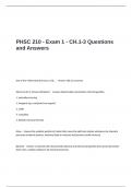 PHSC 210 - Exam 1 - CH.1-3 Questions and Answers