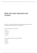 PHSC 210- Exam 1Questions and Answers