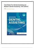 Test Bank For Dental Assisting for Modern Dental Assisting 14th Edition By Jeffrey R. Smith & Debbie S. Robinson A+