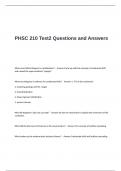 PHSC 210 Test2 Questions and Answers