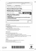 Pearson Edexcel Level 3 GCE Physical Education Advanced COMPONENT 2 ...