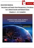 SOLUTION MANUAL Operations and Supply Chain Management, 17th Edition by F. Robert Jacobs and Richard Chase Chapters 1 - 22 | Complete