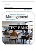 Complete Test Bank Human Resources Management In Canada, Thirteenth Canadian Edition  || All Chaptes || Complete Guide