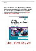 Test Bank Clayton's Basic Pharmacology for Nurses 20th Edition Author: Michelle J. Willihnganz, Samuel L. Gurevitz, Bruce Clayton All Chapters[1-48]