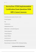 ServiceNow ITSM Implementation Certification Exam Questions With 100% Correct Answers