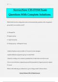 ServiceNow CIS-ITSM Exam Questions With Complete Solutions.