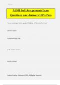 AS101 Full Assignments Exam Questions and Answers 100% Pass