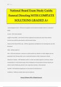 National Board Exam Study Guide; Funeral Directing WITH COMPLETE SOLUTIONS GRADED A+