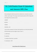 FL CAM Practice Exam #1 Questions and Answers 100% Pass