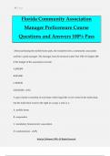 Florida Community Association Manager Prelicensure Course Questions and Answers 100% Pass