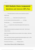 HED Multiple Choice Assignments Questions and Answers 100% Pass