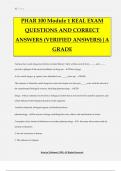 PHAR 100 Module 1 REAL EXAM QUESTIONS AND CORRECT ANSWERS (VERIFIED ANSWERS)|A GRADE