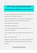 SIFT Army Aviation Information Section Exam Questions and Answers