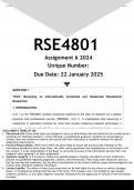 RSE4801 Assignment 6 (ANSWERS) 2024 - DISTINCTION GUARANTEED