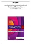 TEST BANK for Pharmacology A Patient-Centered Nursing Process Approach, 10th Edition by McCuistion and Winton all chapters 1-55 covered