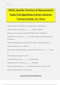 MSSC Quality Practices & Measurement Exam Test Questions Correct Answers Current Update (A+ Pass)