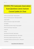 NWHSU PNS Autonomic Innervations Exam Questions Correct Answers Current Update (A+ Pass)