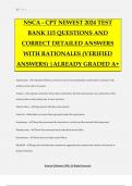 NSCA - CPT NEWEST 2024 TEST BANK 115 QUESTIONS AND CORRECT DETAILED ANSWERS WITH RATIONALES (VERIFIED ANSWERS) |ALREADY GRADED A+