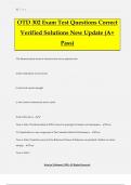 OTD 302 Exam Test Questions Correct Verified Solutions New Update (A+ Pass)