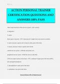 ACTION PERSONAL TRAINER CERTIFICATION QUESTIONS AND ANSWERS 100% PASS