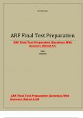 ARF Final Test Preparation Questions With Answers (Rated A+) 2024|2025