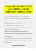 Pharmacy Tech EXAM QUESTIONS AND CORRECT ANSWERS (VERIFIED ANSWERS) |A GRADE