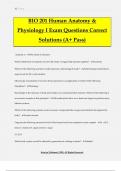 BIO 201 Human Anatomy & Physiology I Exam Questions Correct Solutions (A+ Pass)