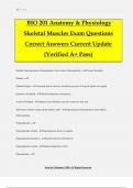 BIO 201 Anatomy & Physiology Skeletal Muscles Exam Questions Correct Answers Current Update (Verified A+ Pass