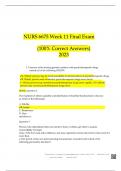 NRNP 6675 Week 11 Final Exam Questions and Answers 2023 ( A+ GRADED 100% VERIFIED)