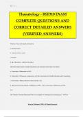 Thanatology - BSF310 EXAM COMPLETE QUESTIONS AND CORRECT DETAILED ANSWERS (VERIFIED ANSWERS)