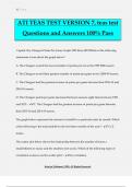 ATI TEAS TEST VERSION 7, teas test Questions and Answers 100% Pass