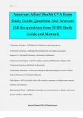 American Allied Health CVA Exam Study Guide Questions And Answers (All the questions from NHIE Study Guide and Manual)