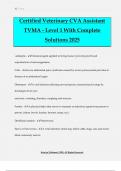 Certified Veterinary CVA Assistant TVMA - Level 1 With Complete Solutions 2025