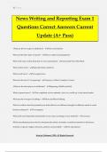 News Writing and Reporting Exam 1 Questions Correct Answers Current Update (A+ Pass)