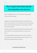  West Virginia Real Estate Specific Exam Questions and Answers