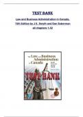 TEST BANK for Law and Business Administration in Canada,  15th Edition by J E. Smyth and Dan Soberman  all chapters 1-32