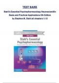 TEST BANK for  Stahl's Essential Psychopharmacology Neuroscientific  Basis and Practical Applications 5th Edition  by Stephen M. Stahl all chapters 1-13