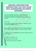 OREGON CONSTRUCTION CONTRACTORS CCB TEST EXAM 2025 |GUARANTEED ACCURATE ANSWERS